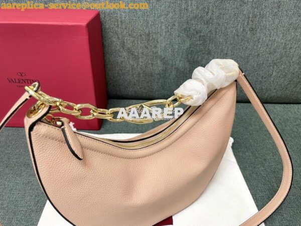 Replica Valentino Small Vlogo Moon Hobo Bag In Grainy Calfskin With Ch 6