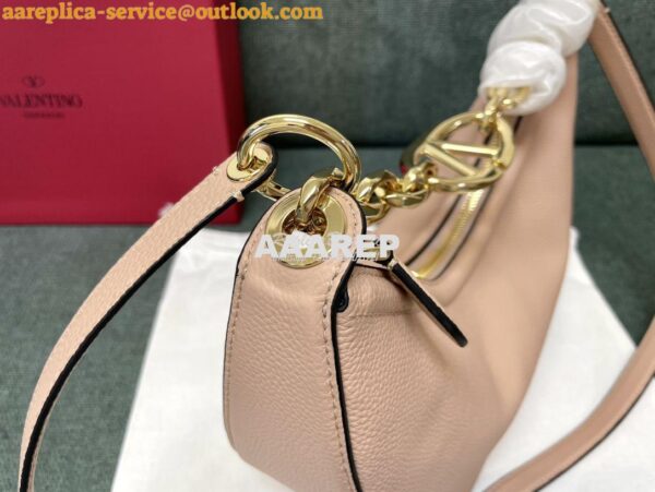 Replica Valentino Small Vlogo Moon Hobo Bag In Grainy Calfskin With Ch 7