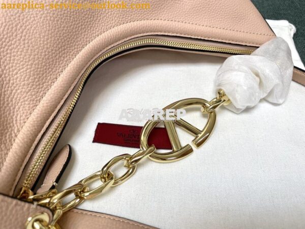 Replica Valentino Small Vlogo Moon Hobo Bag In Grainy Calfskin With Ch 10