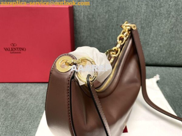 Replica Valentino Small Vlogo Moon Hobo Bag In Nappa Calfskin With Cha 7