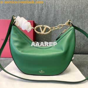 Replica Valentino Small Vlogo Moon Hobo Bag In Nappa Calfskin With Cha