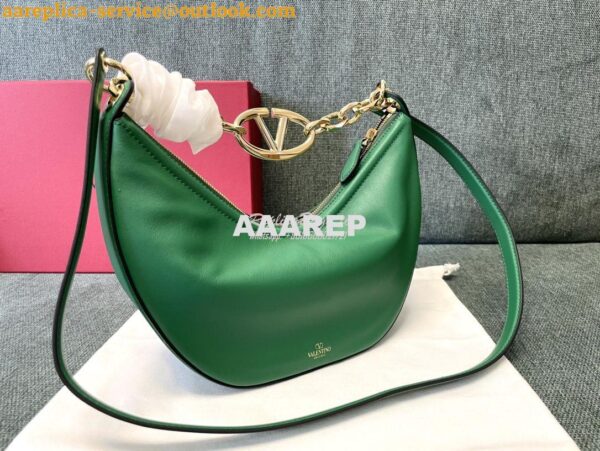 Replica Valentino Small Vlogo Moon Hobo Bag In Nappa Calfskin With Cha 4