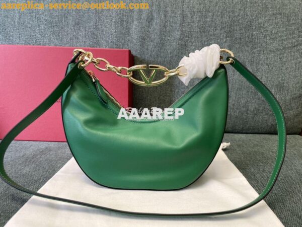 Replica Valentino Small Vlogo Moon Hobo Bag In Nappa Calfskin With Cha 5