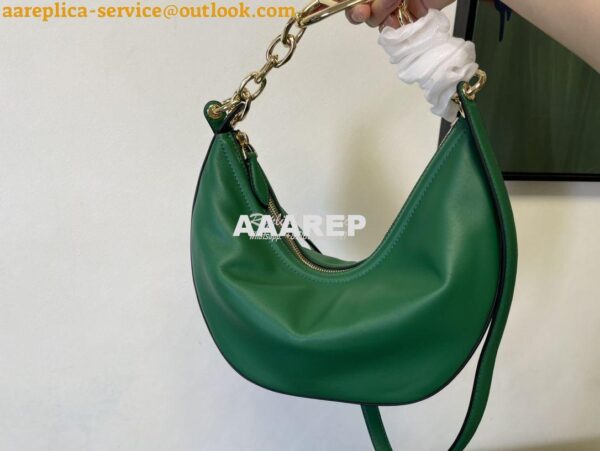 Replica Valentino Small Vlogo Moon Hobo Bag In Nappa Calfskin With Cha 11