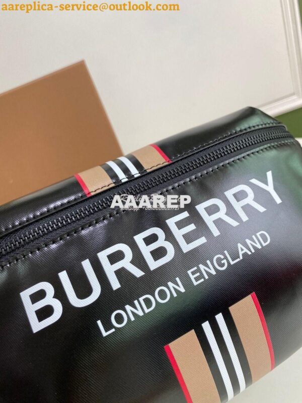 Replica Burberry Logo and Icon Stripe Print Sonny Bum Bag 80300181 Bla 6