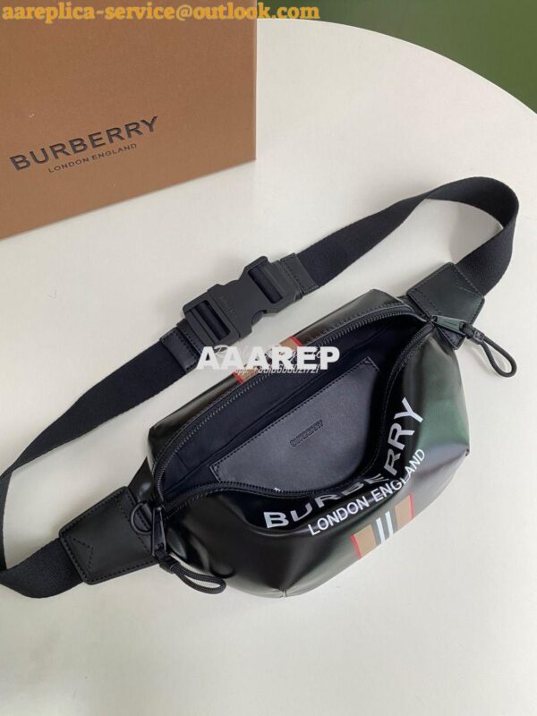 Replica Burberry Logo and Icon Stripe Print Sonny Bum Bag 80300181 Bla 12