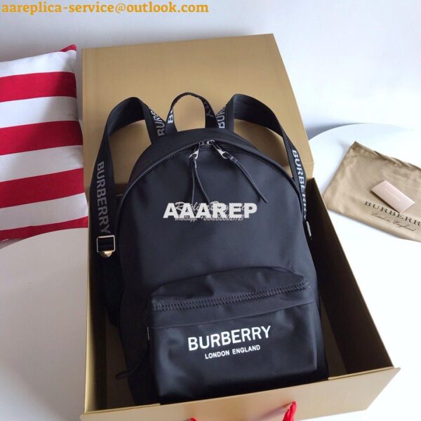 Replica Burberry Logo Print ECONYL® Backpack Black 3