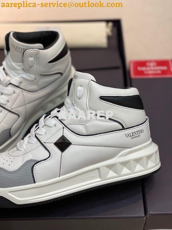 Replica Valentino One Stud Mid-Top Nappa Sneaker WY2S0E63 Men Female W 7