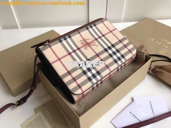 Replica Burberry Loxley Crossbody Bag in Haymarket Brown 9