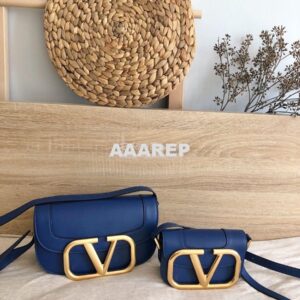 Replica Valentino Supervee Crossbody Calfskin Bag VW2B0G09 Blue