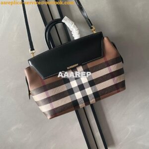 Replica Burberry Medium Catherine Check & Leather Shoulder Bag Birch B