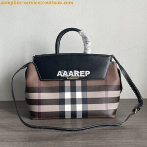 Replica Burberry Medium Catherine Check & Leather Shoulder Bag Birch B 2