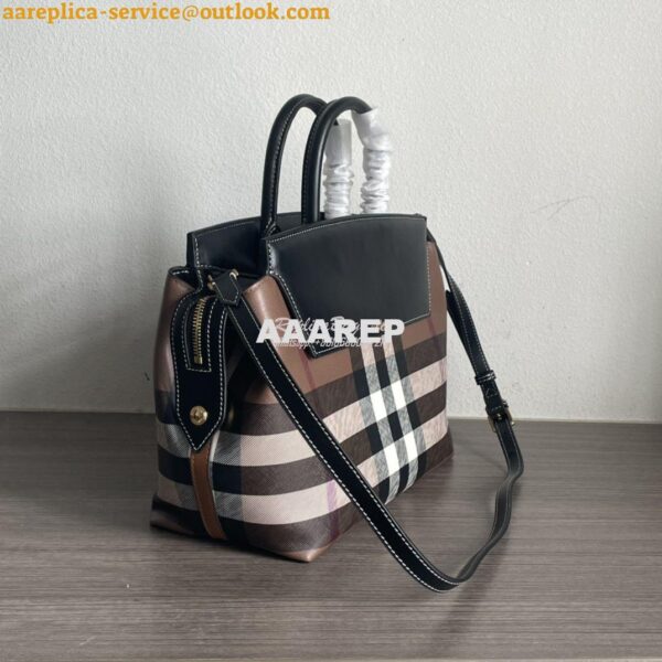 Replica Burberry Medium Catherine Check & Leather Shoulder Bag Birch B 5