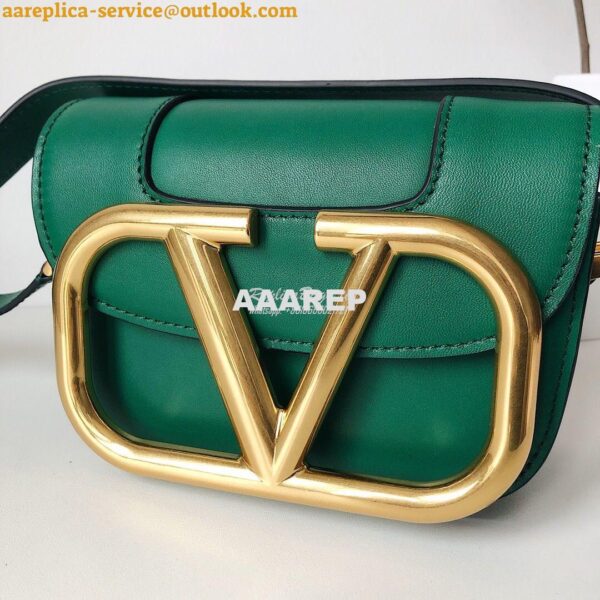 Replica Valentino Supervee Crossbody Calfskin Bag VW2B0G09 Green 5