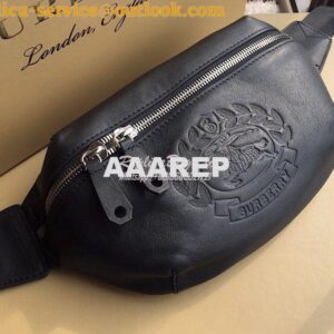 Replica Burberry Medium Embossed Crest Leather Bum Bag