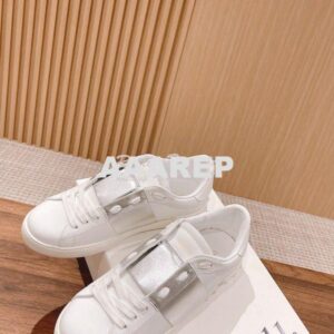 Replica Valentino Open Sneaker In Calfskin Leather WS0781 Metallic Sil 2