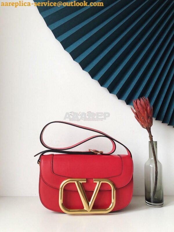 Replica Valentino Supervee Crossbody Calfskin Bag VW2B0G09 Red 3