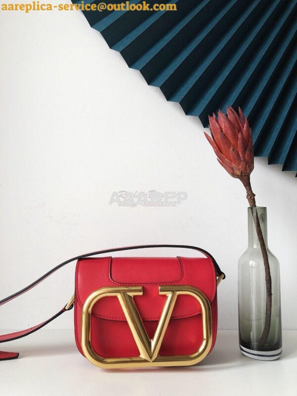 Replica Valentino Supervee Crossbody Calfskin Bag VW2B0G09 Red 9