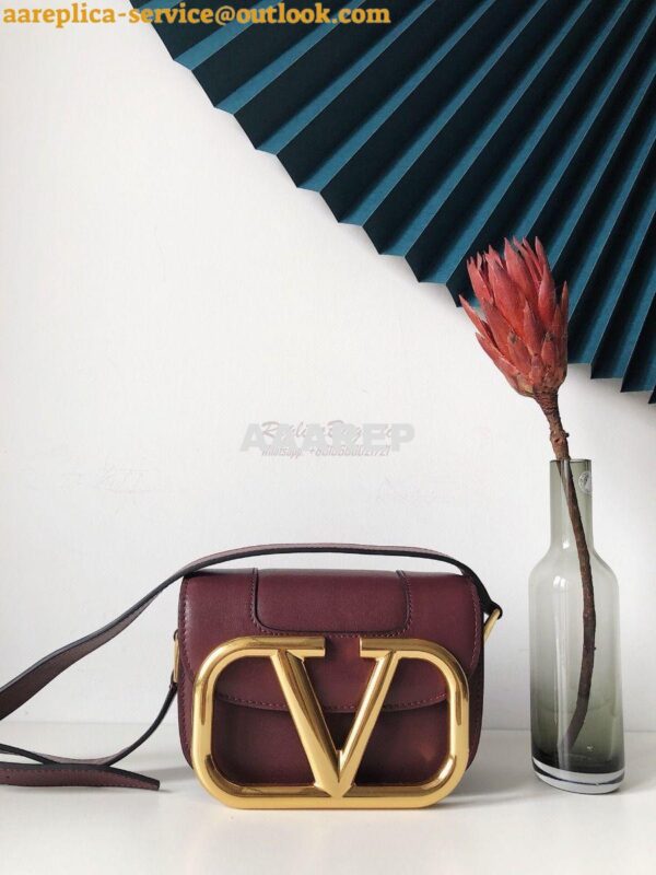 Replica Valentino Supervee Crossbody Calfskin Bag VW2B0G09 Rubin 8