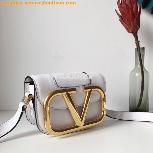 Replica Valentino Supervee Crossbody Calfskin Bag VW2B0G09 White 10