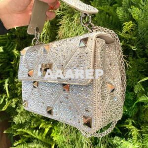 Replica Valentino V0082 Vsling Mini Bag With Sparkling Embroidery Pearl Gray 2