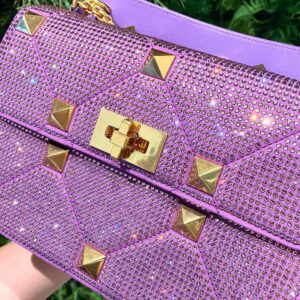 Replica Valentino V0082 Vsling Mini Bag With Sparkling Embroidery Purple