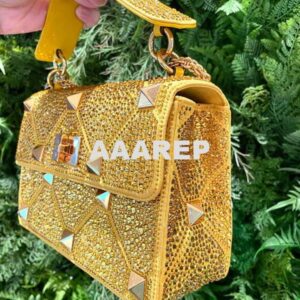 Replica Valentino V0082 Vsling Mini Bag With Sparkling Embroidery Yellow 2