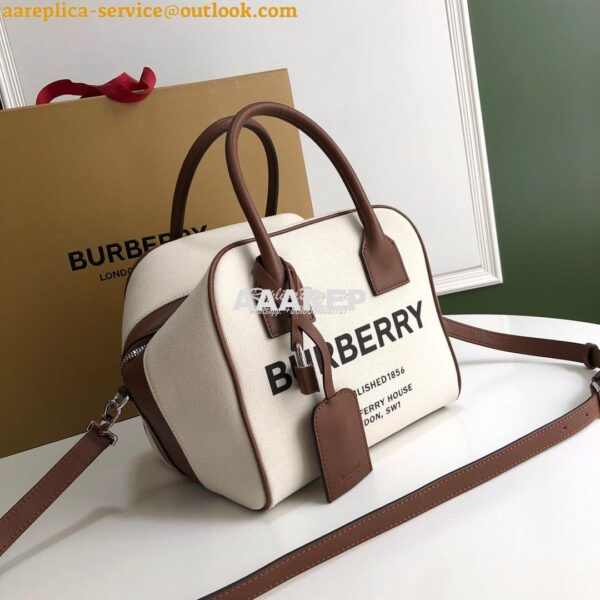 Replica Burberry Small Horseferry Print Canvas Cube Bag 4