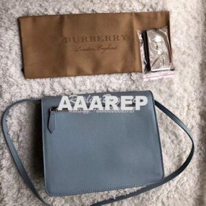 Replica Burberry Small Leather and House Check Crossbody Bag Sky