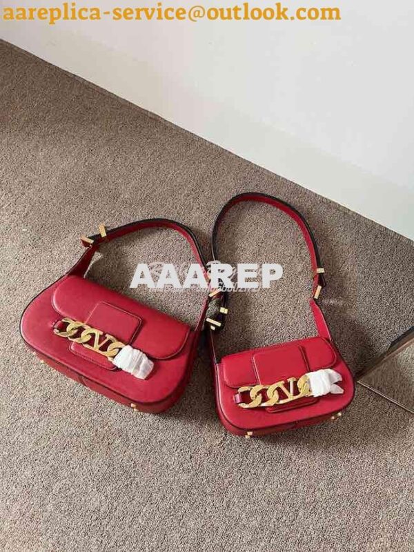 Replica Valentino VLogo Chain Calfskin Shoulder Bag 1W2B0K Red 3