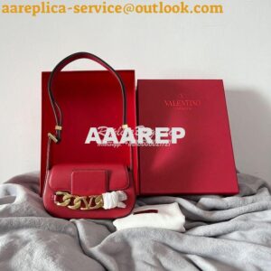 Replica Valentino VLogo Chain Calfskin Shoulder Bag 1W2B0K Red 2