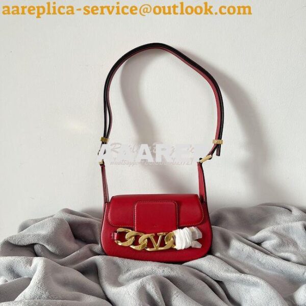 Replica Valentino VLogo Chain Calfskin Shoulder Bag 1W2B0K Red 7