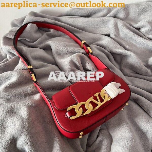 Replica Valentino VLogo Chain Calfskin Shoulder Bag 1W2B0K Red 8