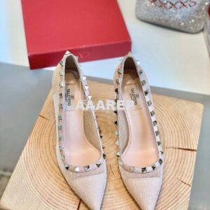 Replica Valentino Rockstud Lace Pump 85mm Nude 2