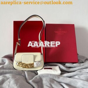 Replica Valentino VLogo Chain Calfskin Shoulder Bag 1W2B0K White 2