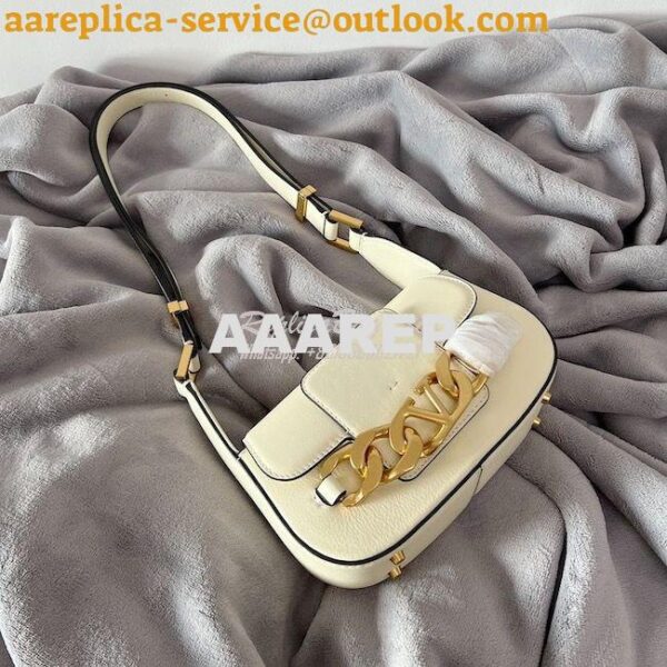 Replica Valentino VLogo Chain Calfskin Shoulder Bag 1W2B0K White 6