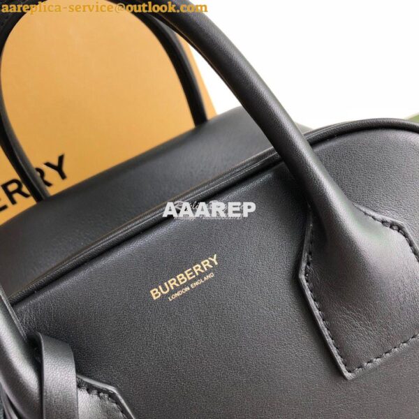 Replica Burberry Small Leather Cube Bag Black 5