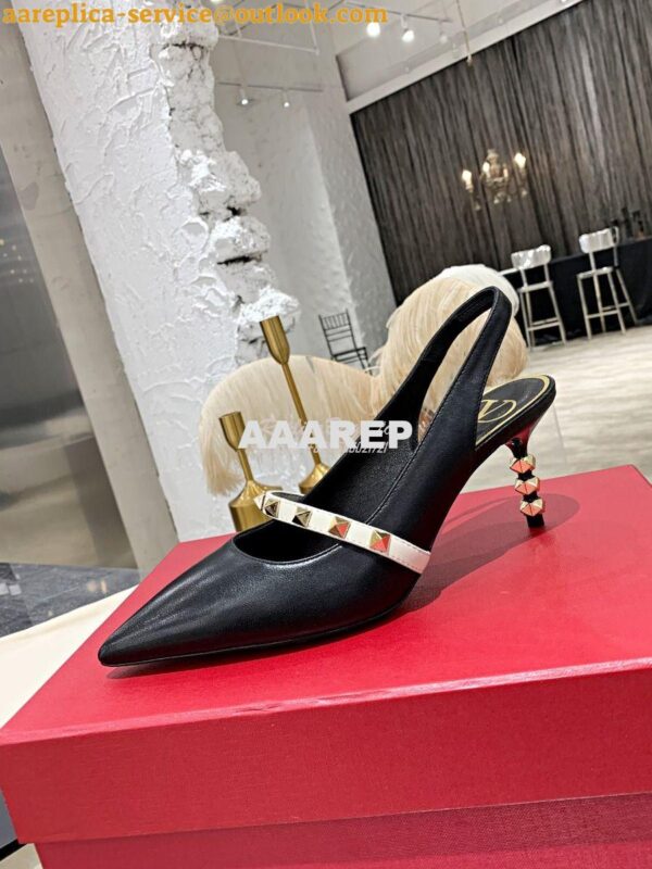 Replica Valentino Rockstud Slingback Pump With Sculpted Heel in Kidski 4