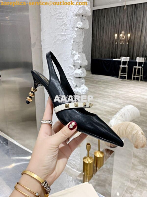 Replica Valentino Rockstud Slingback Pump With Sculpted Heel in Kidski 6