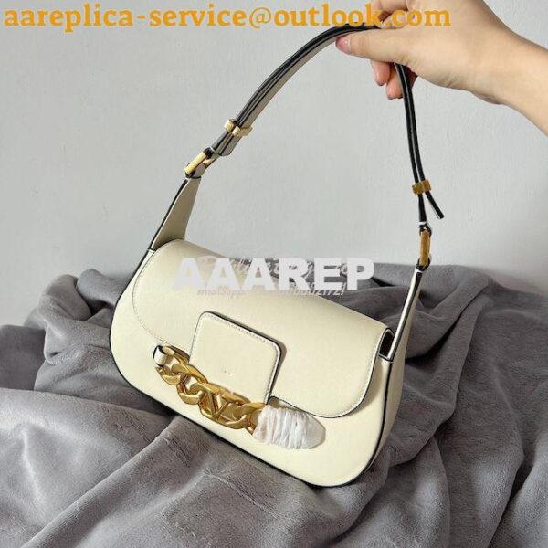 Replica Valentino VLogo Chain Calfskin Shoulder Bag 1W2B0K White 15