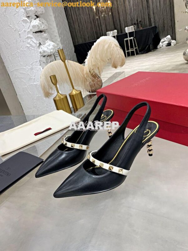 Replica Valentino Rockstud Slingback Pump With Sculpted Heel in Kidski 7