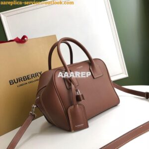 Replica Burberry Small Leather Cube Bag Brown 2