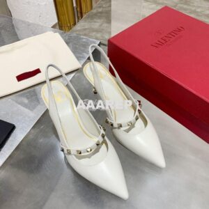 Replica Valentino Rockstud Slingback Pump With Sculpted Heel in Kidski 2