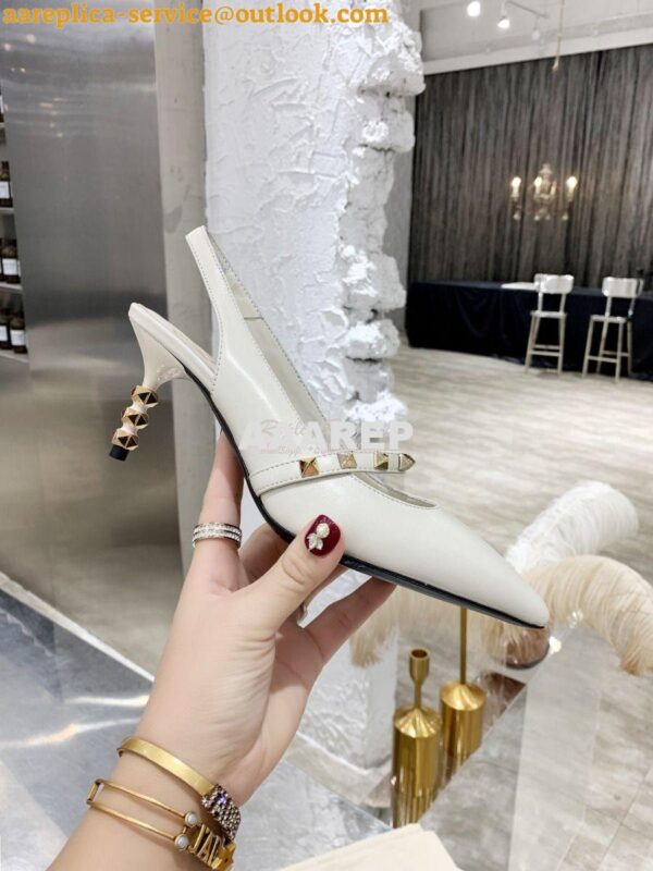 Replica Valentino Rockstud Slingback Pump With Sculpted Heel in Kidski 6