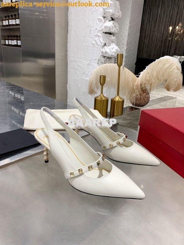 Replica Valentino Rockstud Slingback Pump With Sculpted Heel in Kidski 9