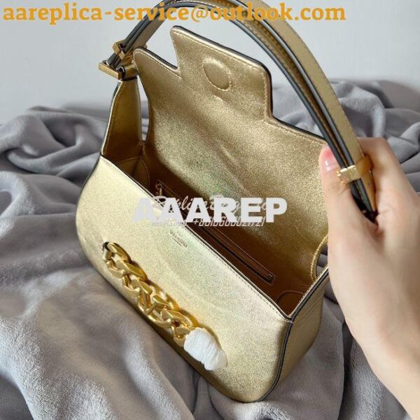 Replica Valentino VLogo Chain Laminated Nappa Shoulder Bag 1W2B0K Gold 20