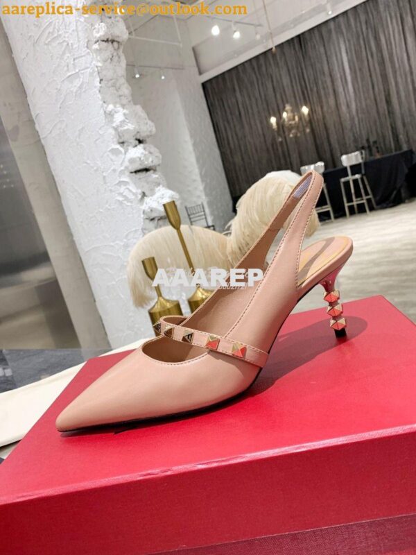 Replica Valentino Rockstud Slingback Pump With Sculpted Heel in Kidski 4