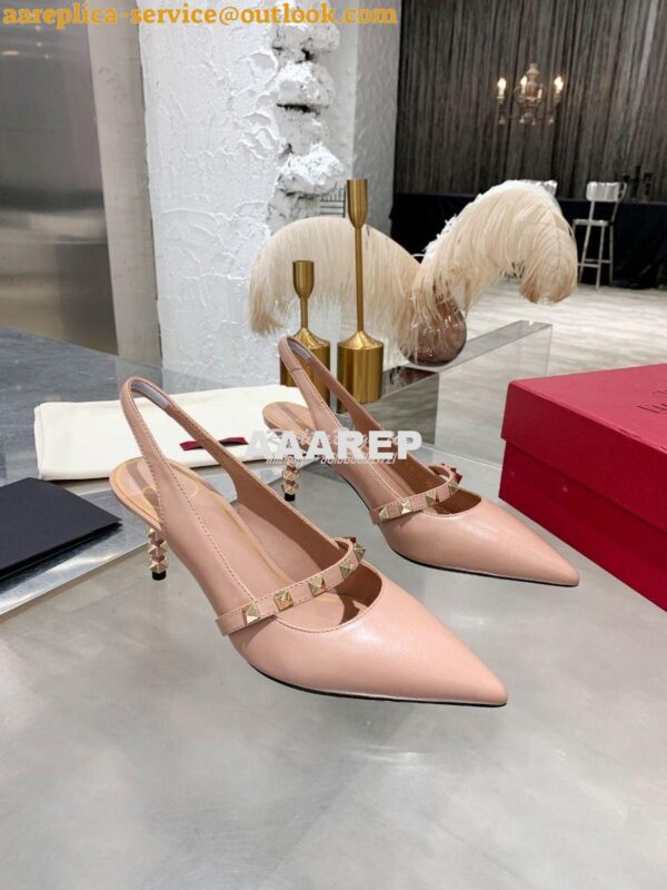 Replica Valentino Rockstud Slingback Pump With Sculpted Heel in Kidski 7