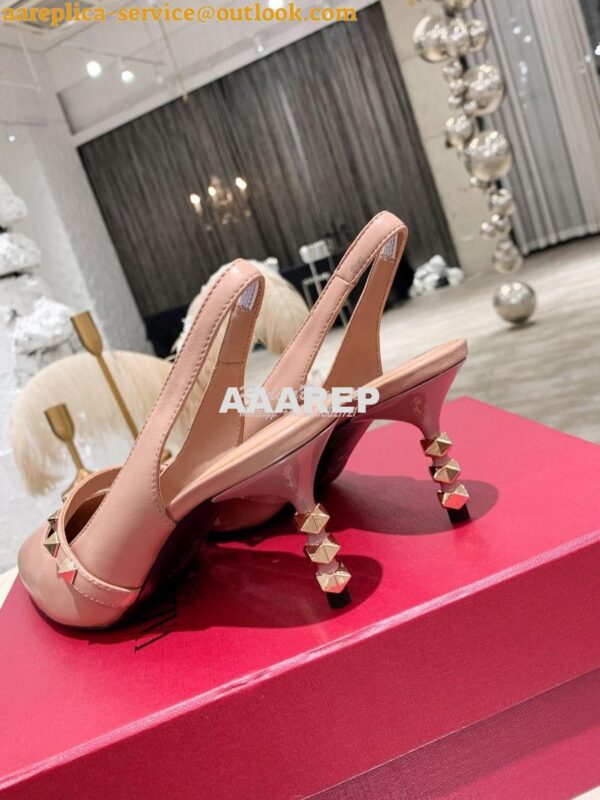 Replica Valentino Rockstud Slingback Pump With Sculpted Heel in Kidski 8