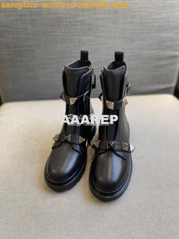 Replica Valentino Roman Stud Calfskin Combat Boot With Tonal Studs 40m 3